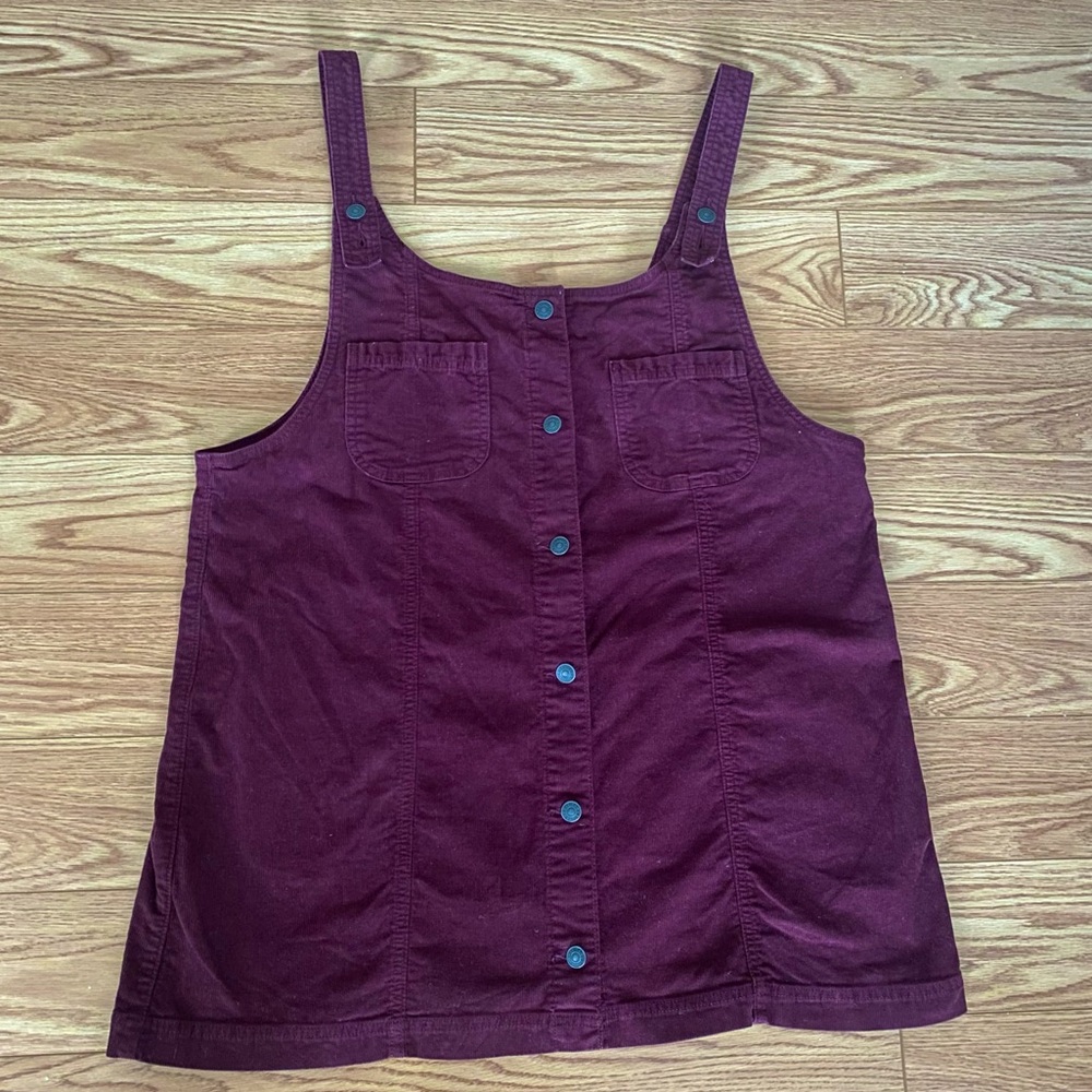 American Eagle Corduroy Pinafore Dress | Burgundy | XXL